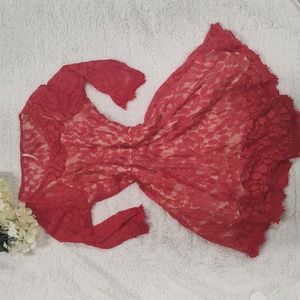 Women's (Free People) boho Red lace dress.